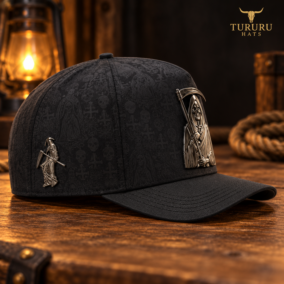 Gorra Ferreti Hats Premium FT175 Santa Muerte Negra