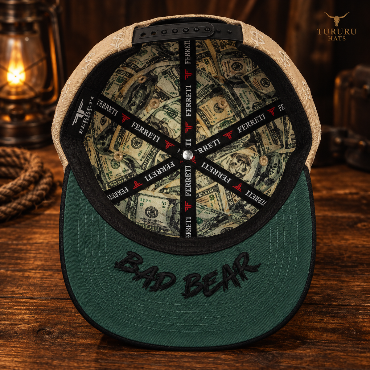 Gorra Ferreti Hats Premium FT190 Bad Bear Beige