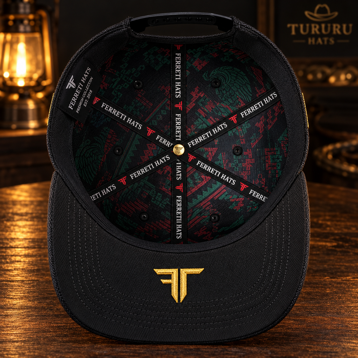 Gorra Ferreti Hats Premium FT163 Águila Mexicana Negra