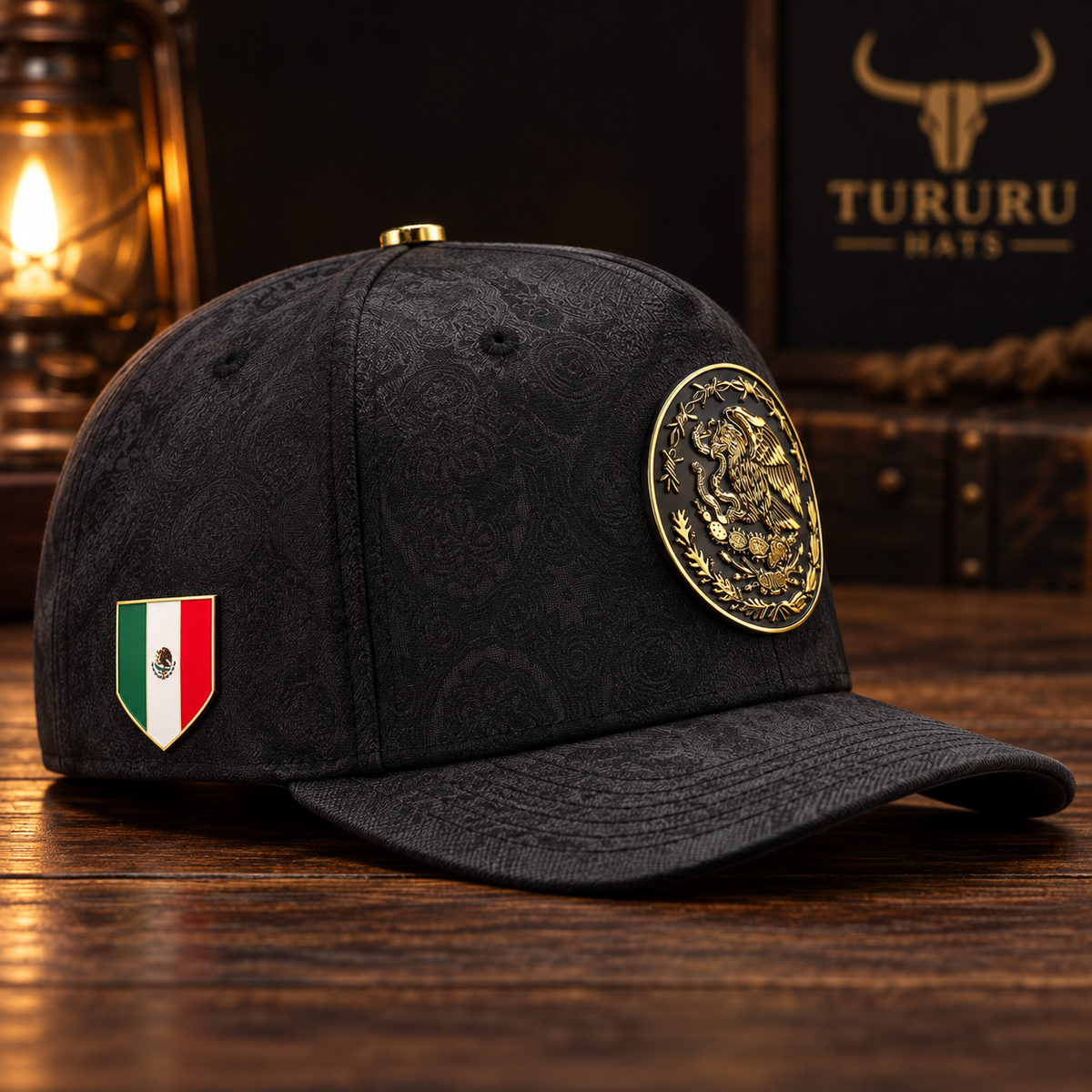 Gorra Ferreti Hats Premium FT163 Águila Mexicana Negra